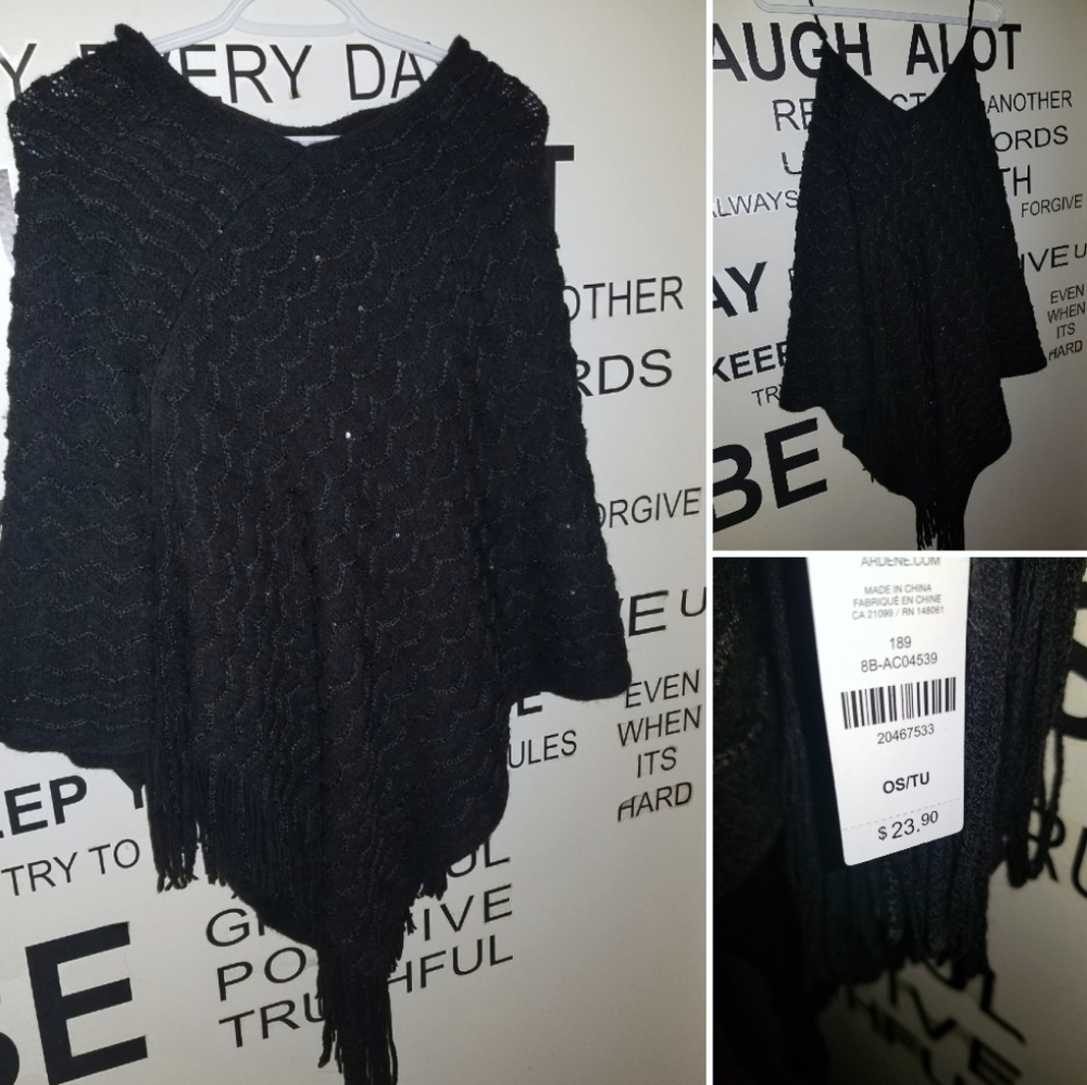 Knit pancho